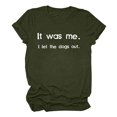 thumbnail image 1 of Penkiiy Hauts d'Été pour Femmes, T-Shirts Amples Unisexes Décontractés à Imprimé Lettre Drôle Manches Courtes Col Rond Blouse Hauts Chemises Drôles TG Vert Armée, 1 of 6