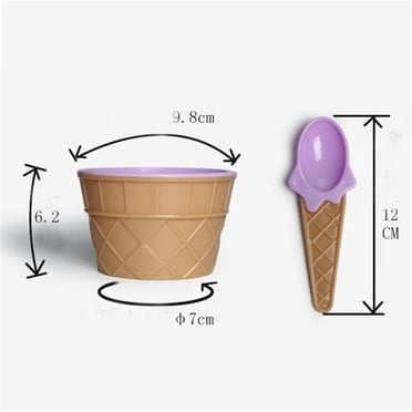TIMIFIS Ice Cream Bowl Lovely Ice Cream Bowl Spoon Set, Dessert Bowl DIY Ice Cream Tools for Festive Party Kids Gift Kitchen Utensils & Gadgets