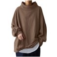 thumbnail image 1 of Timegard Hauts Grande Taille pour Femmes Col Haut Épaules Tombantes Manches Longues Confortables Chandail-Over Mode Automne, 1 of 5