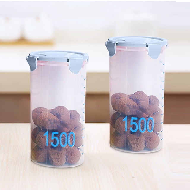 KTTECTOA with Graduated Round Storage Jars Sealing Jars Plastic Kitchen with Lids Snack Jars Grains Storage Jars Storage Jars Yoghurt Cheese Cake Jars Clearance Fall Decorations Canada Days