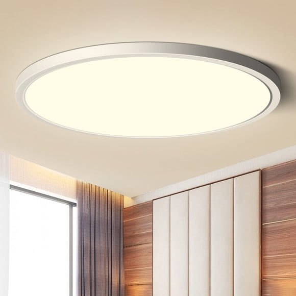 LED Ceiling Light Flush Mount 12inch 24W 2800K Warm White Ceiling Light 3200LM Round Light Fixtures Ceiling Mount Flat Slim Ceiling Lights for Bedroom Kitchen Living Room Stairwell