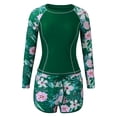 thumbnail image 3 of Kcodviy Femmes 2 Pcs Long Femmes Manches Longues Garde Maillot de Bain Chandail Manche Maillot Dermoprotecteur avec Pantalon de Garde Femmes Soutien-Gorge Intégré Maillots de Bain Garde Manches Courtes Upf 50+ Chandail de Bain avec Bas Culottes Garçonnes, 3 of 7