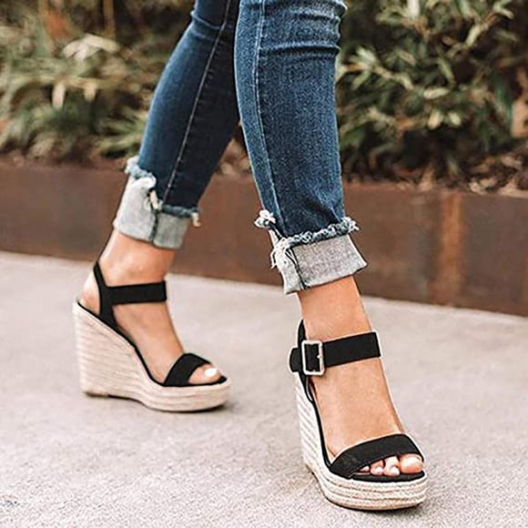 Dvkptbk Wedge Sandals for Women Summer Slip on Slipper Platform Sandals Comfortable Leather Mules Walking Wedge Shoes - Mothers Day Gifts
