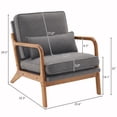 thumbnail image 2 of Ktaxon Mid Century Modern Accent Chair, Linen Fabric Armchair with Solid Wood Frame Dark Gray, 2 of 9