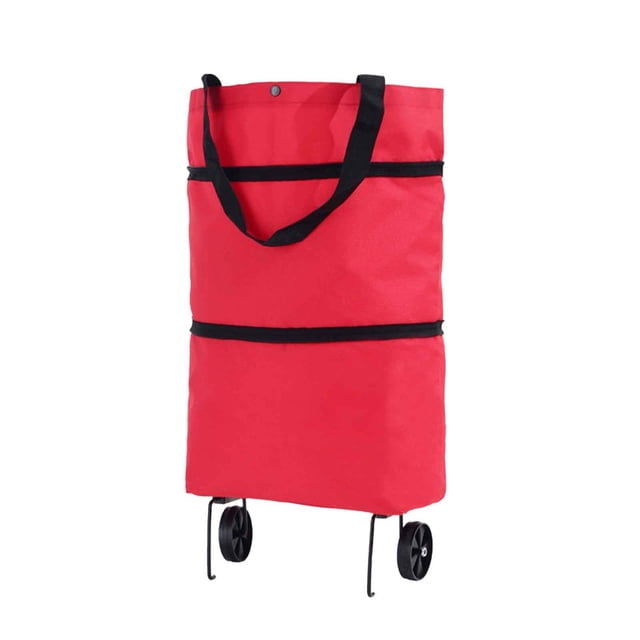 pdqouc Sac de Magasinage avec Roues Chariot de Magasinage Portable avec Roues Chariot Pliable Sac à Provisions Roulant Grande Capacité pour Voyage et Maison