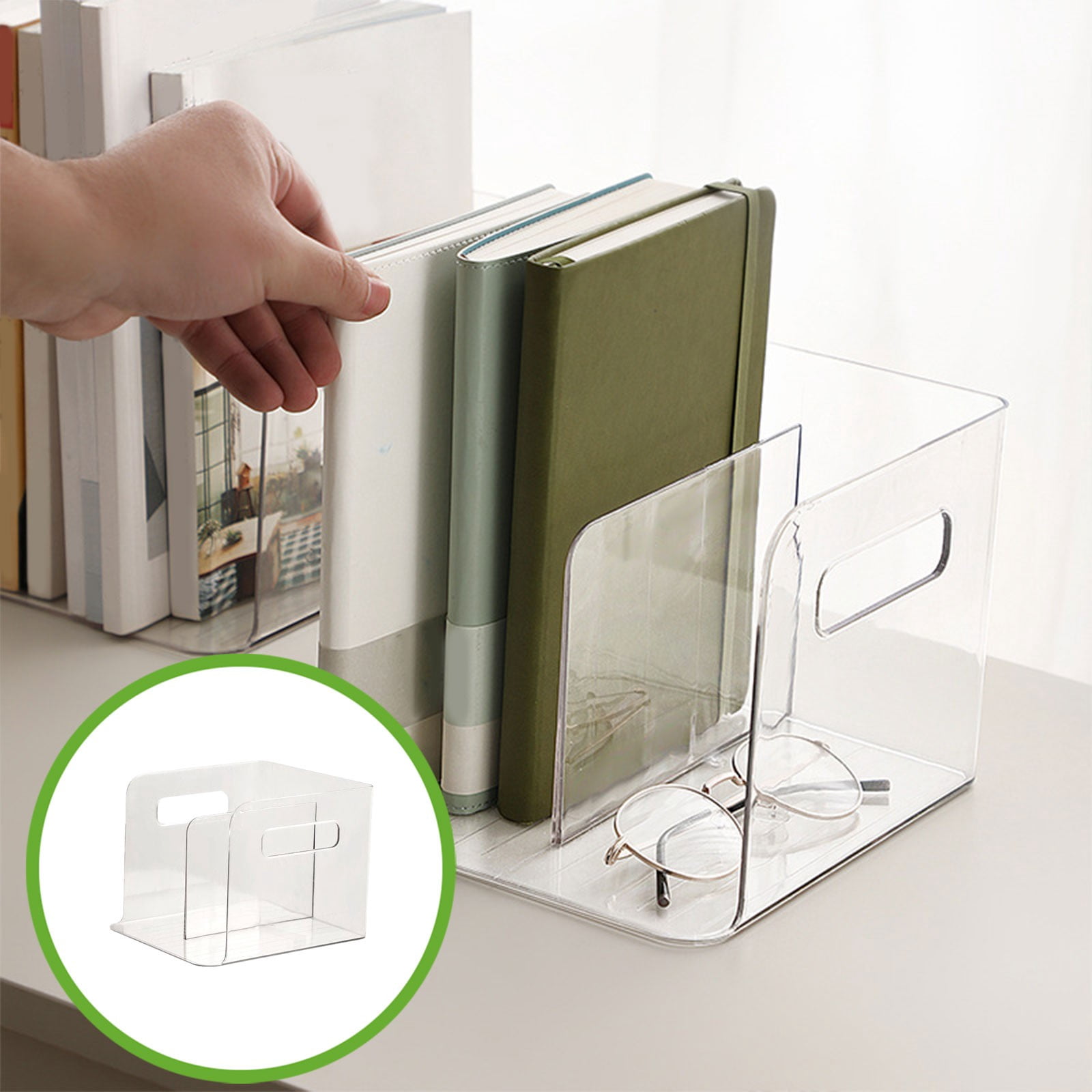 Desktop Organizer, Acrylic Book Rack, Double Tier Shelf, Office Desk Storage, Home Organization, Study Table Tidy, Modern Design
