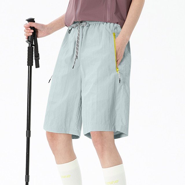 TMOYZQ Shorts de Randonnée pour Femmes Légers à Séchage Rapide Shorts de Golf Résistants à l'Eau avec Poches à Fermeture Éclair