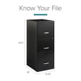 thumbnail image 2 of Space Solutions 18" Deep 3 Drawer Smart Letter Width Vertical File Cabinet, Black, 2 of 9