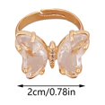 thumbnail image 2 of Bague Ajustable Papillon Couleur Unie Créative pour Femmes avec Ouverture, 2 of 8