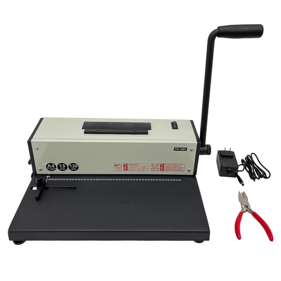 INTBUYING Metal Based Spiral Coil Round Binding Machine Binder Electric Inserter 110V with Spiral Cutter