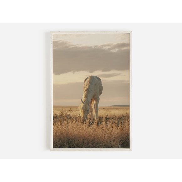 Wildlife Wall Art Western Country Rustic Print Buffalo Bull Elk Cowboy Horse Yellowstone Bison Canvas Painting Home Decor50 x 70 cm, unframed,06