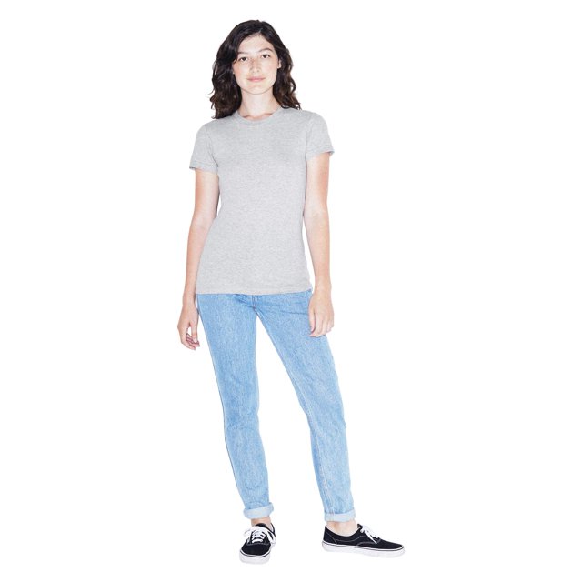 American Apparel T-Shirt à Manches Courtes en Jersey Fin pour Femmes