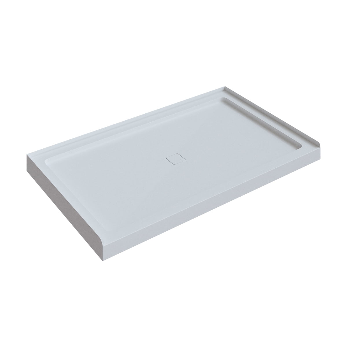 A&E Bath and Shower Pebble 36X60 Shower Base In White Polished Finish With Center Drain