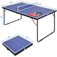 thumbnail image 3 of BeesClover Table de Ping-Pong Portable 4,5 Pi, Ensemble de Jeu de Tennis de Table Intérieur Extérieur avec Filet, 2 Palettes et 3 Balles, Conception Pliable et Compacte pour Adultes Ados Enfants, Assemblage Facile, 3 of 7