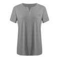 thumbnail image 5 of asjyhkr Plus Size Womens Summer Tops Short Sleeve T Shirts Loose Stretch Soft Comfy Tees Solid Basic Blouses, 5 of 5