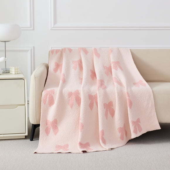 Holiday Time Cozy Throw Bows