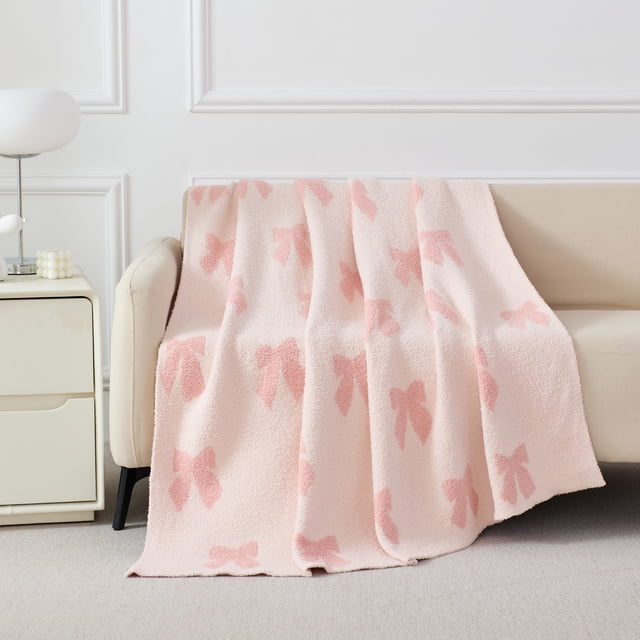 Holiday Time Cozy Throw Bows