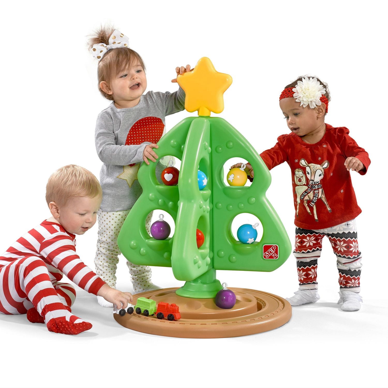 Step2 Mon Premier Sapin de Noël Comprend un Train et 8 Ornements pour les Enfants de 18 Mois à 4 Ans