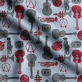 thumbnail image 1 of Soimoi Musical Instruments Print, Silk Fabric, Decor Sewing Fabric by The Yard 42 Inch Wide,Decorative Fabric for Shirts Suits Ties, Light Blue, 1 of 5