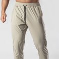 thumbnail image 4 of Ceisia Men Solid Color Loose Casual Pants Elastic Waist Drawstring Sports Gift Work Trousers, 4 of 8