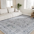 thumbnail image 1 of SIXHOME 8'x10' Vintage Gray Floral Area Rug, Non-Slip Washable Carpet for Living Room, Bedroom, or Playroom – Soft Indoor Floor Mat, 1 of 7