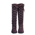thumbnail image 4 of Bottes Rétro Vintage Décontractées pour Femmes, Bottes Mi-Mollet à Lacets Rétro pour Femmes, Chaussures à Talons Épais, 4 of 9
