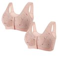 thumbnail image 1 of Timegard 2pc Bras for Women Plus Size Comfy Convenient Front Closure Bras Full Coverage Seniors Bralette, 1 of 3