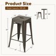 thumbnail image 3 of Gymax 24'' Metal Bar Stools Set of 4 w/ Square Seat Patio Bar Stools Home Kitchen Gun, 3 of 10
