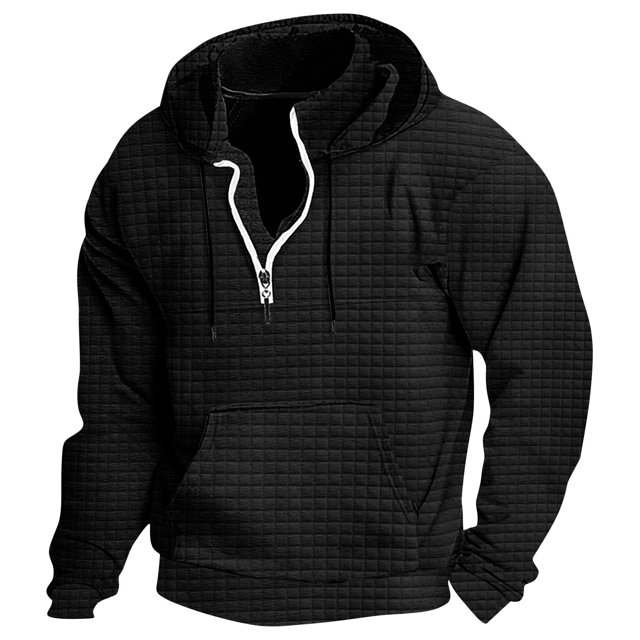 RXIRUCGD Sweat à Capuche pour Hommes, Mode Décontractée, Manches Longues, Noir, Taille : L