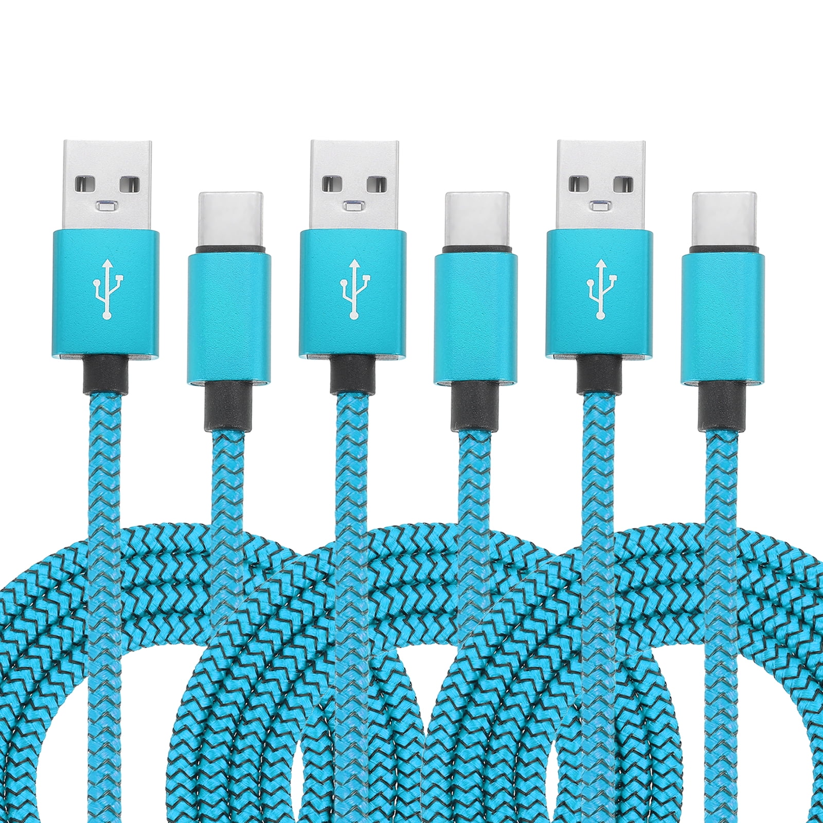 Uxcell USB Type C Charger Cable, Type-C to USB A Braided Charging Cord Data Transfer Cable Blue 6.56 ft  3