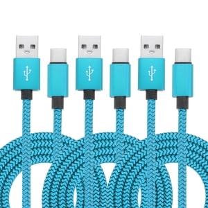 Uxcell USB Type C Charger Cable, Type-C to USB A Braided Charging Cord Data Transfer Cable Blue 6.56 ft  3