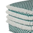 thumbnail image 5 of Simpli Home Pouf Tissé Carré Boho Leah en Turquoise et Blanc, 5 of 5
