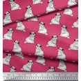 thumbnail image 2 of Soimoi Polyester Crepe Fabric Pug Dog Printed Craft Fabric by The Yard 52 Inch Wide, 2 of 3