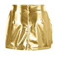 thumbnail image 3 of Cathalem Summer Skirts Slit High Waisted Mini Skirt Side Split A-Line Bodycon Short Skirt,Gold M, 3 of 4