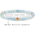 thumbnail image 2 of Bracelet Extensible Unisexe en Perles Rondes de 6 mm en Pierre Précieuse Aigue-Marine Multicolore Mate Naturelle 7 Pouces, 2 of 5