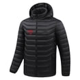 thumbnail image 1 of Men's Solid Zipper Four Control 25 Zone Heating Jacket with USB Charging Feature, Long Sleeve Hooded Coat for Winter Casual Wear, Polyester Material, Hand Wash Cold, 1 of 8