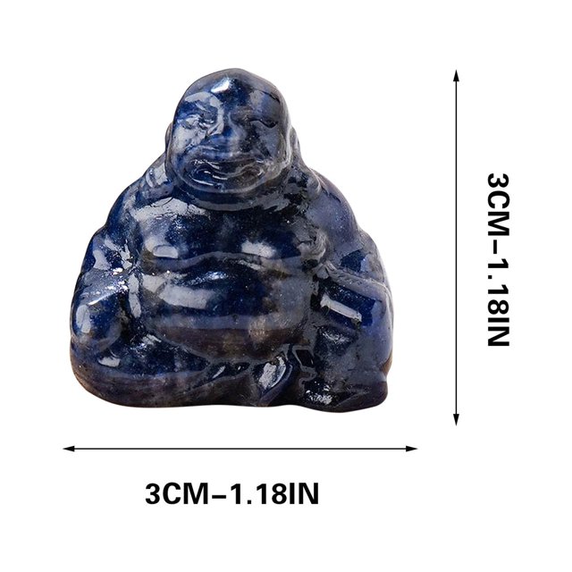Birdeem Figurines Feng Shui de Buddha Rieur Heureux en Cristal Sculpté Richesse