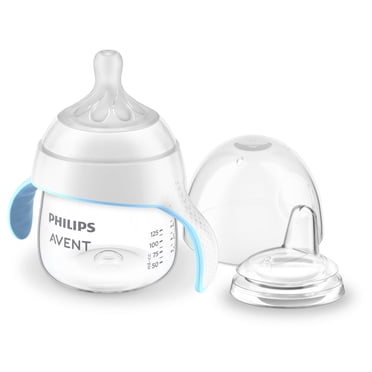 Philips Avent Natural Trainer Sippy Cup with Natural Response Nipple and Soft Spout, Clear, 5oz Cup, SCF263/01