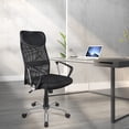 thumbnail image 2 of High Back Office Task Chair, Adjustable Height Ergonomic Breathable Mesh Computer Desk Chair with Fixed Armrests and Fabric Cushion Seat, 2 of 10