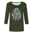 thumbnail image 4 of RKSTN Hauts Grande Taille pour Femmes Ufs de Pâques Mignons Imprimés Lapin Coupe Ample Col Rond Manches 3/4 Printemps Été Blouse Douce, 4 of 4
