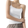 thumbnail image 1 of fheaev Camisole d'Été pour Femmes à Bretelles Spaghetti, Encolure Dégagée, Coupe Ajustée, Camisole Basique Sans Manches, Camis Basiques, Haut Court, 1 of 6