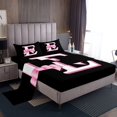 thumbnail image 1 of Erosebridal Initial E Letter Sheet Set Full, Princess Bow Bedding Sets Full Size, Monogrammed Reversible Full Sheet Sets, Microfiber Room Decor, 4 Pieces, 1 of 7