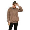 thumbnail image 3 of Sweat à Capuche Sherpa en Peluche pour Femmes, Pull à Fermeture Éclair en Polaire, 3 of 8