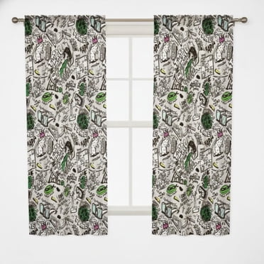 Teenage Mutant Ninja Turtles (42" x 63") Window Curtains for Kids Bedroom - 2-Piece Drape Set