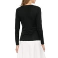 thumbnail image 3 of Allegra K Women's Dressy Cardigan Sweaters Tie Front Draped Ruffle Knit Cardigans M Black, 3 of 8