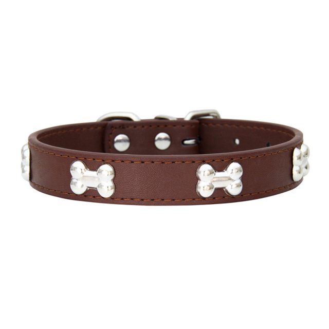 Maytalsory Comfortable Wear Cat Collar In Multiple Sizes With Stylish PU PU Cat Collar Dogs Collars coffee 1.5*30cm 1Set