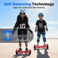 thumbnail image 4 of HOVERSTAR Hoverboard Tout-Terrain 6 Pouces pour Enfants et Adultes, Trottinette Électrique Auto-Équilibrée à Deux Roues avec Roues à DEL Clignotantes, Vitesse Maximale de 15 Km/h, Lumière à DEL, Certifiée UL 2272 (Rouge), 4 of 8