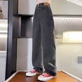 thumbnail image 3 of BOBOGOJP Girls Pull On Jogger Girls' Slim Boot-Cut Stretch Jeans Coffee 2-3 Years, 3 of 5
