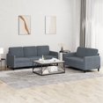 thumbnail image 1 of vidaXL 2 Piece Sofa Set Dark Grey Velvet, 1 of 4