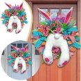 thumbnail image 1 of BKER Easter Able To Move And Make Sounds Home Decoration Artificial Flower Wreath Front Door Decoration Flower Spring Wreath, 1 of 5